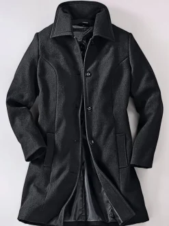 Manteau court aspect laine classique
