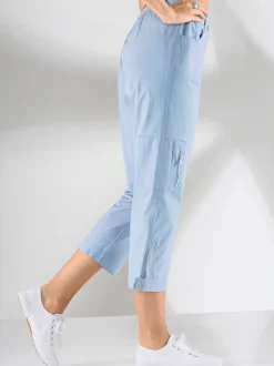 Pantacourt casual longueur mollet avec poches et tissu extensible