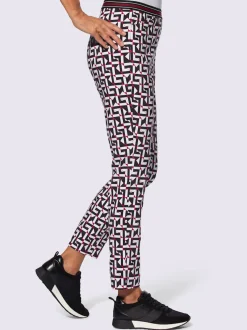 Pantalon bengaline en imprimé graphique avec coupe droite
