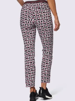 Pantalon bengaline en imprimé graphique avec coupe droite