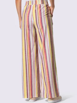 Pantalon ceinture élastique, coulisse et lien à nouer