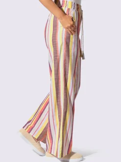 Pantalon ceinture élastique, coulisse et lien à nouer