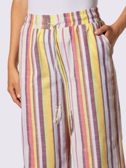 Pantalon ceinture élastique, coulisse et lien à nouer