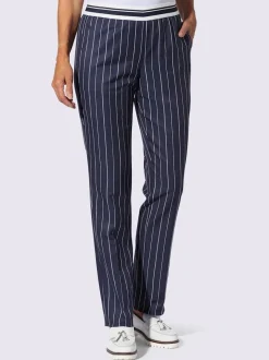Pantalon ceinture élastique rayée