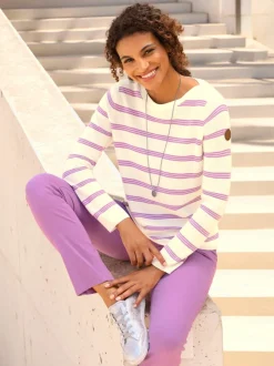 Pantalon coton 5 poches avec passants fermeture à glissière bouton