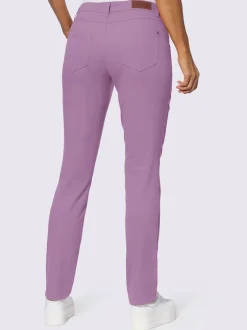 Pantalon coton 5 poches avec passants fermeture à glissière bouton