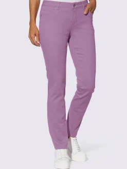 Pantalon coton 5 poches avec passants fermeture à glissière bouton