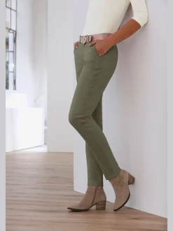 Pantalon coupe droite avec ceinture glissière et poches fendues