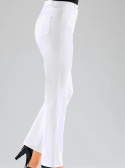 Pantalon coupe droite en tissu avec deux poches devant