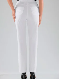 Pantalon coupe droite en tissu avec deux poches devant