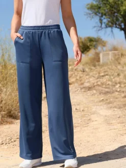 Pantalon de loisirs avec poches et jambes larges interlock indéformable