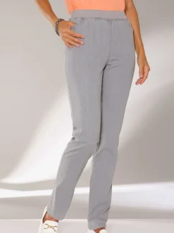Pantalon droit classique avec ceinture élastique