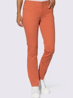 Pantalon en coton ajusté à 5 poches et passants
