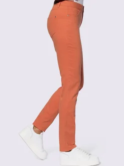 Pantalon en coton ajusté à 5 poches et passants