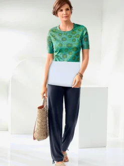 Pantalon en coton doux avec ceinture elastique et ruban reglable
