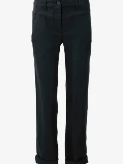 Pantalon en lin style soigné, poches fendues