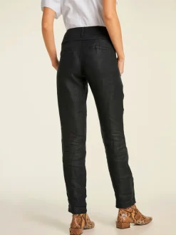 Pantalon en lin style soigné, poches fendues