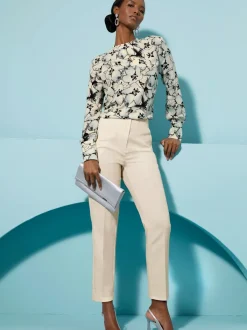 Pantalon en mélange de lyocell nervures décoratives
