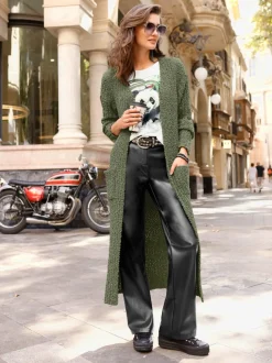 Pantalon en synthétique jambes larges mode