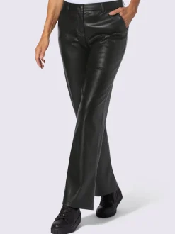 Pantalon en synthétique jambes larges mode
