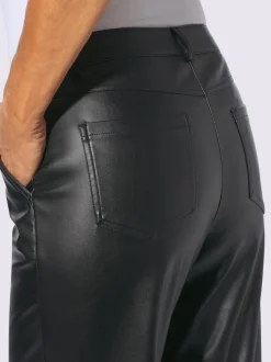 Pantalon en synthétique jambes larges mode