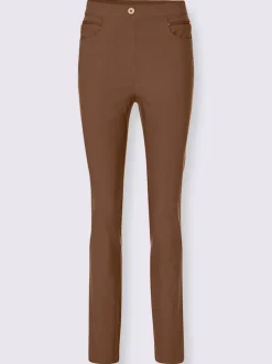 Pantalon extensible et sobre avec poches zippées et ceinture élastique
