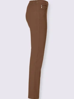 Pantalon extensible et sobre avec poches zippées et ceinture élastique