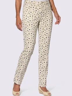 Pantalon extensible à motif floral en twill avec poches