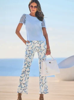 Pantalon imprimé légèrement évasé
