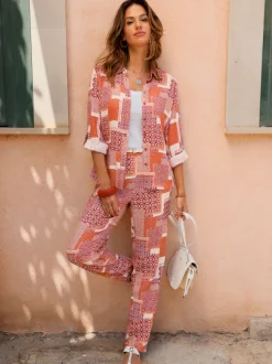 Pantalon imprimé viscose douce et fluide