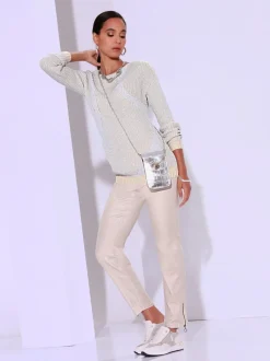 Pantalon jean à 5 poches en coton extensible