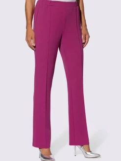 Pantalon large à plis repassés et ceinture élastique