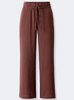Pantalon large pur coton