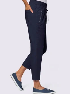 pantalon longueur sept huit coton avec ceinture élastique et poches zippées