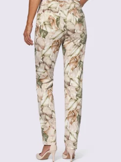Pantalon à motif feuilles et coupe classique