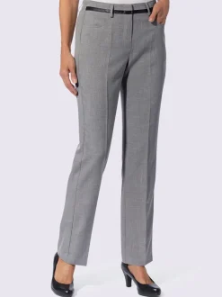 Pantalon à plis repassés avec ceinture et poches