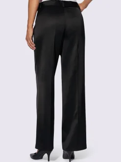 Pantalon satiné à coupe large avec ceinture nouée