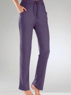 Pantalon évasé en jersey style jogging ceinture élastique à nouer