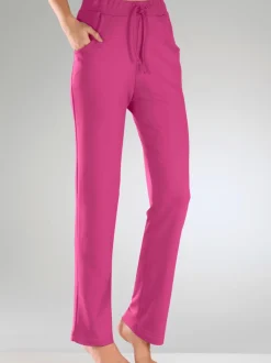 Pantalon évasé en jersey style jogging ceinture élastique à nouer