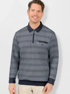 Polo à manches longues superbe motif jacquard