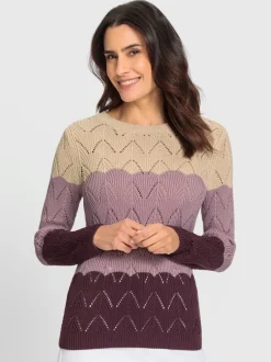 Pull ajouré 55% coton
