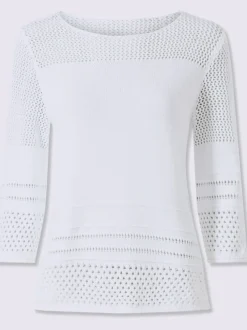Pull ajouré partiellement transparent