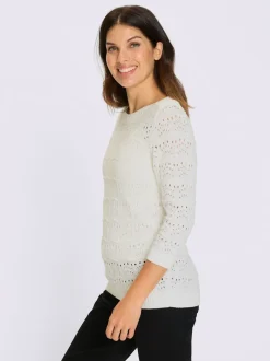 Pull ajouré pur coton