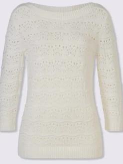 Pull ajouré pur coton