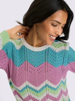 Pull ajouré pur coton