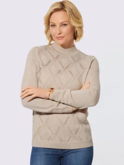 Pull à col montant broderie florale