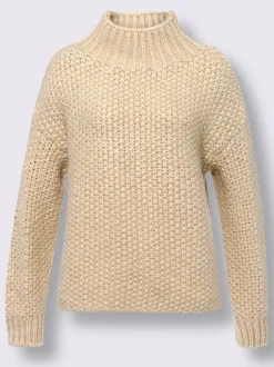 Pull à col montant jolie structure tricot