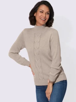 Pull à col montant mélange coton-viscose