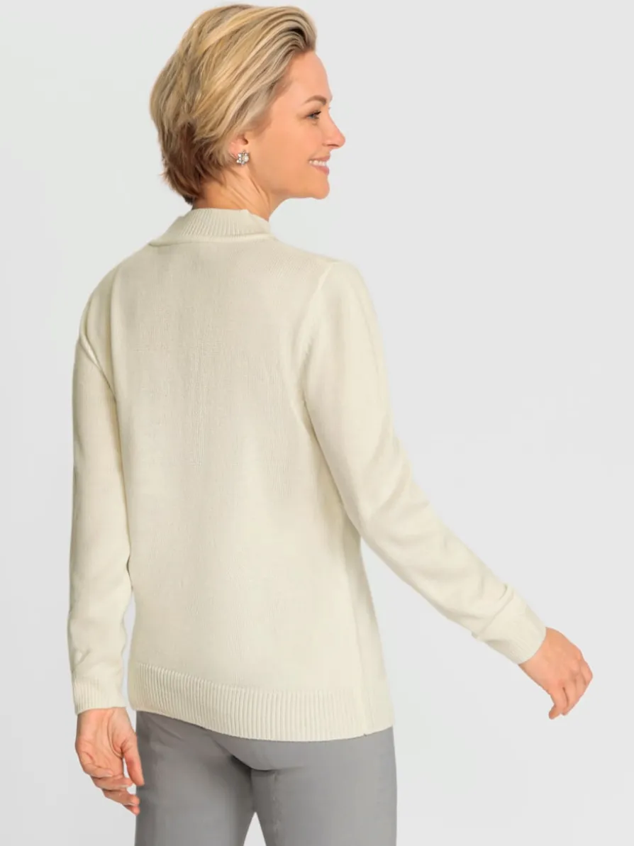 Pull à col montant perles fantaisie
