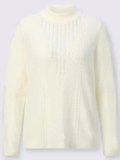 Pull à col montant petites pierres brillantes fantaisie
